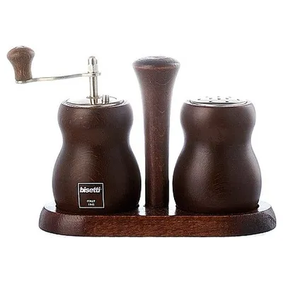 Набор мельница для перца и солонка  301T, h-10 см, темное дерево орех