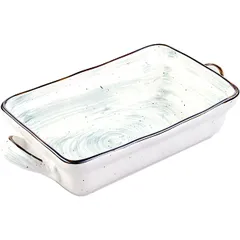 Baking dish “Pastoral”  porcelain  1 l , H=57, L=270, B=135mm  green.