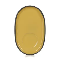 Блюдце «Карактэр» керамика ,H=12,L=135,B=83мм желт.