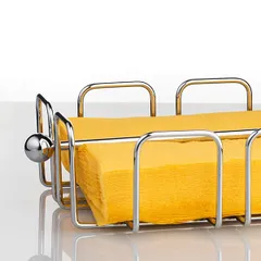 Салфетница хром ,H=65,L=190,B=190мм металлич., изображение 4