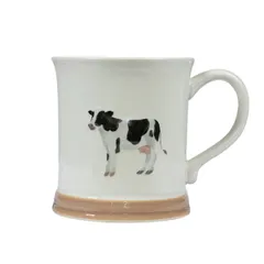 Кружка «Луга» Корова керамика 410мл D=9,H=10см белый,разноцветн.