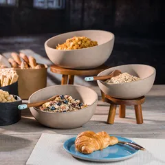 Салатник «Элемент» бетон 2,5л D=295,H=85мм серый, изображение 4