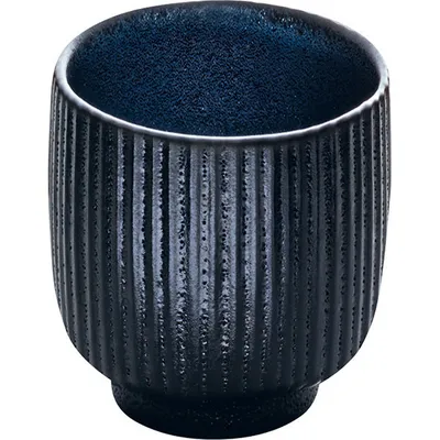 Чашка кофейная «Нара» для эспрессо рифленая керамика 100мл черный,тем.син., Цвет: Черный
