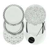 Набор посуды «Метрополис Графика» тарелки d=27х20х19,5см[18шт] фарфор белый,черный