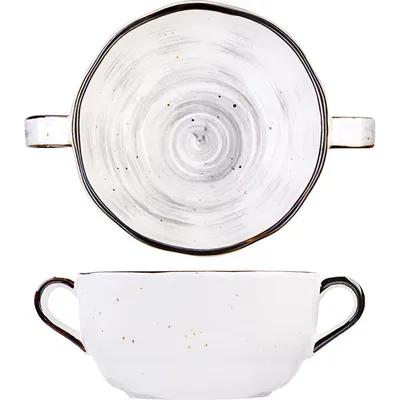 Чашка бульонная «Пастораль» фарфор 270мл D=105,H=50мм серый, изображение 3