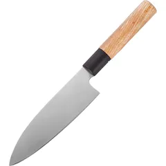 Meat knife “Deba”  stainless steel, wood , L=16.5/30.5 cm  beige, metal.