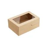 Контейнер бумажный OneBox с крышкой картон 1,2л ,H=85,L=150,B=100мм св.корич.