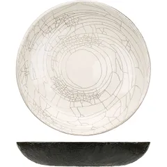 Plate “Day and Night” ceramics D=25cm white,black