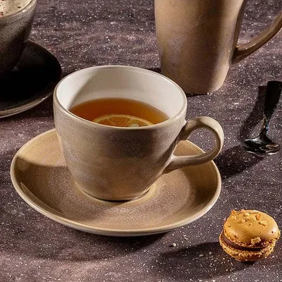 Чашка чайная «Революшн Сэндстоун» фарфор 350мл D=10,5см песочн.,бежев., Объем по данным поставщика (мл): 350, изображение 4