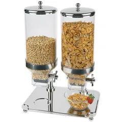 Dispenser for muesli “Classic Duo” 2 containers  polycarbonate, stainless steel  8 l , H=68, L=35, B=50cm