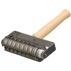 Нож роликовый для теста пластик,сталь нерж. D=4,L=17,B=14см бежев.,металлич.