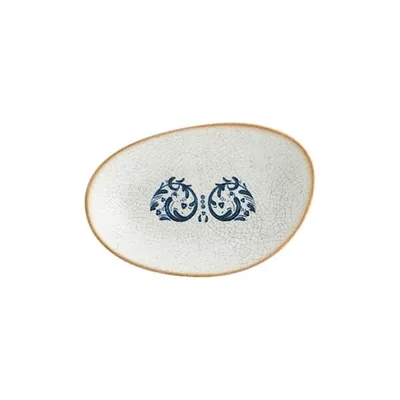 Соусник «Виенто» овальный фарфор 140мл ,H=3,L=15,B=10см белый,синий, изображение 2