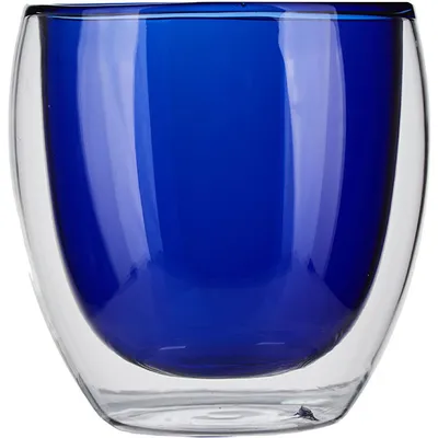 Бокал для горячих напитков «Проотель» двойные стенки термост.стекло 250мл D=8,H=9см синий, Цвет: Синий, Объем по данным поставщика (мл): 250
