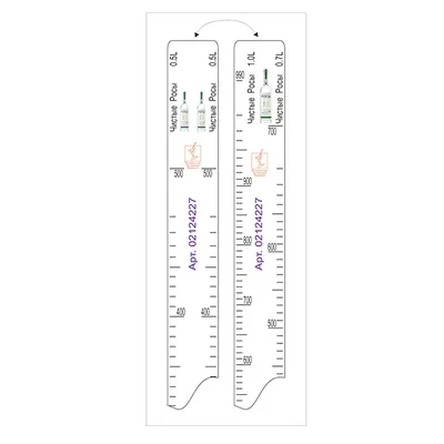 Линейка барная «Чистые Росы» 0,5, 0,7, 1 л пластик ,L=28,B=2см белый