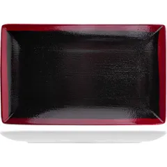 Dish “Koto Red” rectangular  porcelain , L=27, B=16.8 cm  black, red