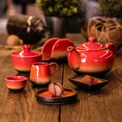 Соусник «Агат» фарфор 50мл D=60,H=35мм красный, изображение 4