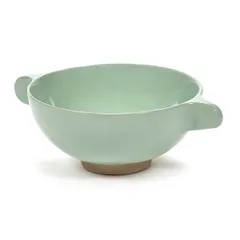 Salad bowl “Nomad” 2 handles  ceramics , H=6, L=17, B=13 cm  turquoise.