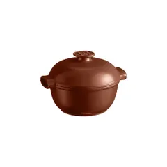 Кастрюля для запекания с крышкой (индукция) керамика 2л D=22,5,H=18см коричнев.