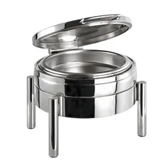 Round induction food warmer  stainless steel  6 l , H=33, L=54, B=44cm  metallic.