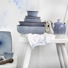 Салатник «Сендан» фарфор 0,9л D=178,H=66мм голуб.,белый, изображение 4