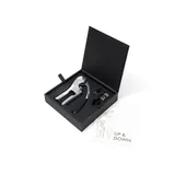 Штопор «Ап энд Даон» рычажный в коробке (набор) сталь нерж.,кожа ,L=20,B=19см металлич.,черный