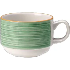 Чашка чайная «Рио Грин» фарфор 200мл D=8,H=6см белый,зелен.