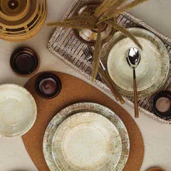 Тарелка «Нанокрем Бейж» мелкая фарфор D=210,H=24мм бежев., изображение 4