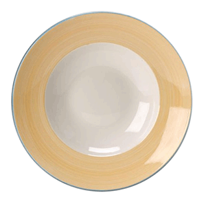 Тарелка для пасты «Рио Йеллоу» фарфор D=27см белый,желт.
