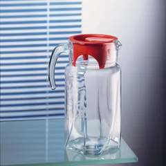 Кувшин «Луна» с крышкой стекло,пластик 1,7л D=11,H=23,5,L=16,7см прозр.,красный, изображение 3