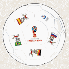 Plate “Foot Party World Cup” for pizza Football  glass  D=31cm  clear.