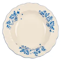 Тарелка глубокая «Фиори» для супа фарфор D=24,H=4см слон.кость,синий