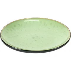 Тарелка «Пьюр» керамика D=16,H=2см черный,зелен.
