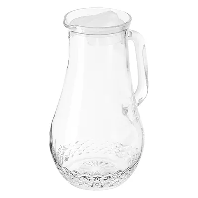 Кувшин «Крист» с крышкой стекло,пластик 1,5л ,H=23,5см прозр.