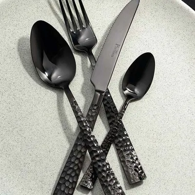 Нож столовый кованный «Палас Мартелато» сталь нерж. ,L=218/105,B=19мм черный, изображение 3