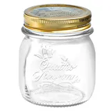 Банка «Кватро Стаджони» круглая с крышкой стекло,металл 250мл D=84,H=93мм прозр.