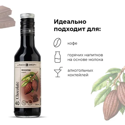 Сироп «Шоколад» Pinch&Drop стекло 250мл D=54,H=202мм черный, Состояние товара: Новый, Вкус: Шоколад, Материал: Стекло, Объем по данным поставщика (мл): 250, изображение 6