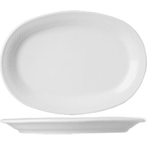 Блюдо «Портофино» овальное фарфор ,H=30,L=350,B=245мм белый, Длина (мм): 350, Ширина (мм): 245