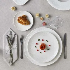 Тарелка «Жасмин» мелкая фарфор D=28см белый, изображение 2