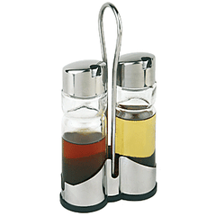 Set oil/vinegar  glass, stainless steel  D=50, H=215, L=110, B=50mm  metal.