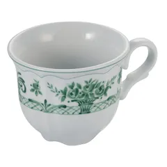 Чашка кофейная «Нео Антирос» фарфор 100мл D=9/7,H=5см белый,зелен.