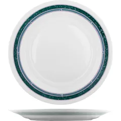 Dish "Rialto" round  glass  D=293, H=23mm  white, green.