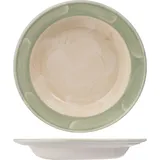 Тарелка глубокая «Феннель» фарфор 380мл D=215,H=30мм зелен.,бежев.