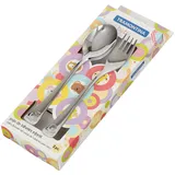 Набор столовых приборов «Бэби» детский вилка+ложка сталь ,L=225,B=25мм стальной