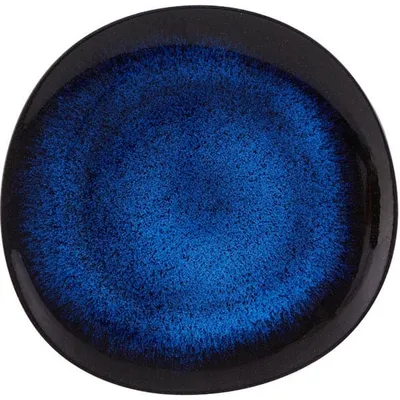 Тарелка керамика D=23см синий,черный
