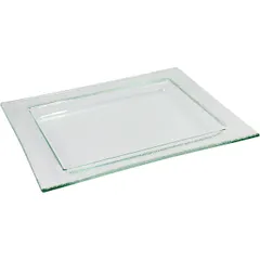 Tray glass ,L=32.5,B=26.5cm clear.