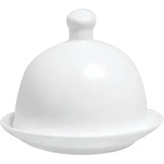 Масленка «Кунстверк» с крышкой фарфор 30мл D=90,H=72мм белый