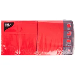 Салфетки бумажные трехслойные 33*33см[250шт] бум. салфет. ,H=11,L=33,B=17см красный, изображение 2