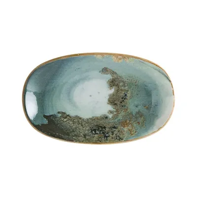 Блюдо сервировочное «Футура» овальное фарфор ,L=19,B=11см бирюз.