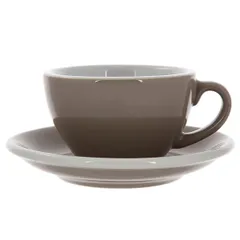 Кофейная пара «Эгг» фарфор 250мл D=95/145,H=55,L=115мм серый