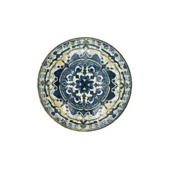 Тарелка глубокая «Блум Гранада» фарфор D=210,H=55мм синий,желт.